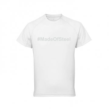 #MadeOfSteel White Training T-Shirt